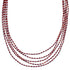5-Strand Hand Strung Sterling Liquid Silver 16" Red Oyster Shell Necklace RX119140